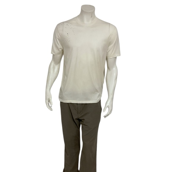 Adriano Goldschmied Men’s White Paint Splatter T Shirt - Picture 1 of 4